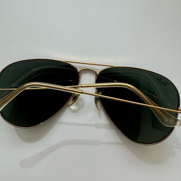 Vintage B&L Ray-Ban Aviator Sunglasses 58mm Gold Frame USA Made G15 Lens Unisex - Picture 5 of 11